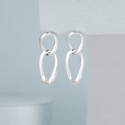 Mia Tui Jewellery Silver Double Link Earrings