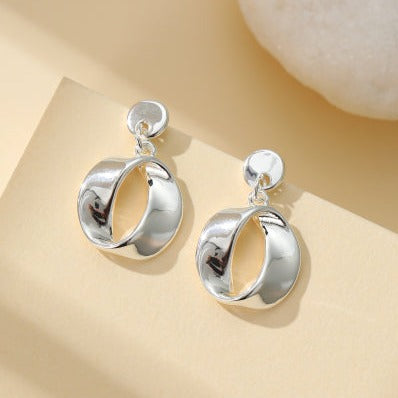 Mia Tui Jewellery Silver Twisted Circle Earrings