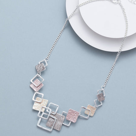 Mia Tui Jewellery Stacked Squares Necklace