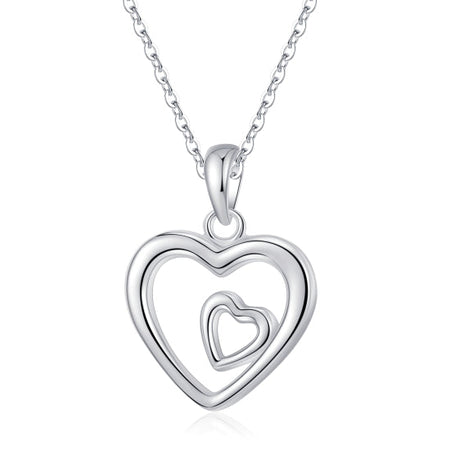 Mia Tui Jewellery Sterling Silver Heart in Heart Necklace