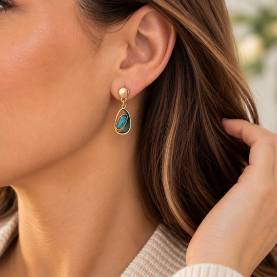 Mia Tui Jewellery Teal Drop Earrings