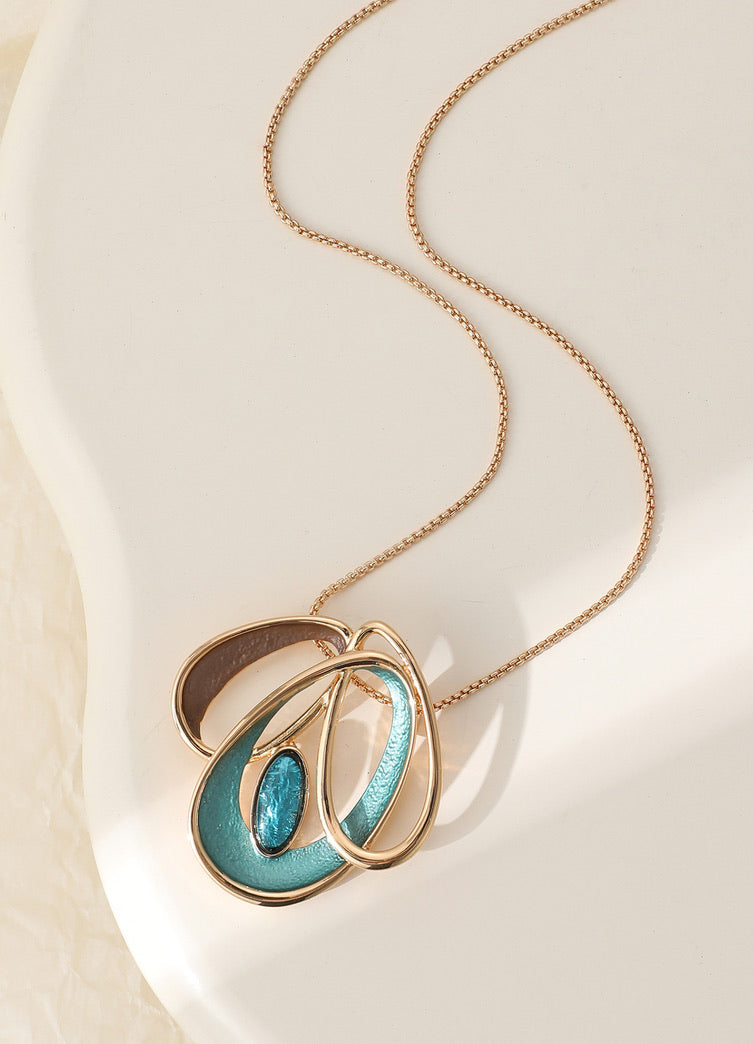 Mia Tui Jewellery Teal Pendant Necklace