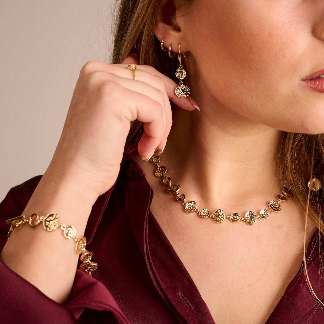 Mia Tui Jewellery Textured Disc Necklace