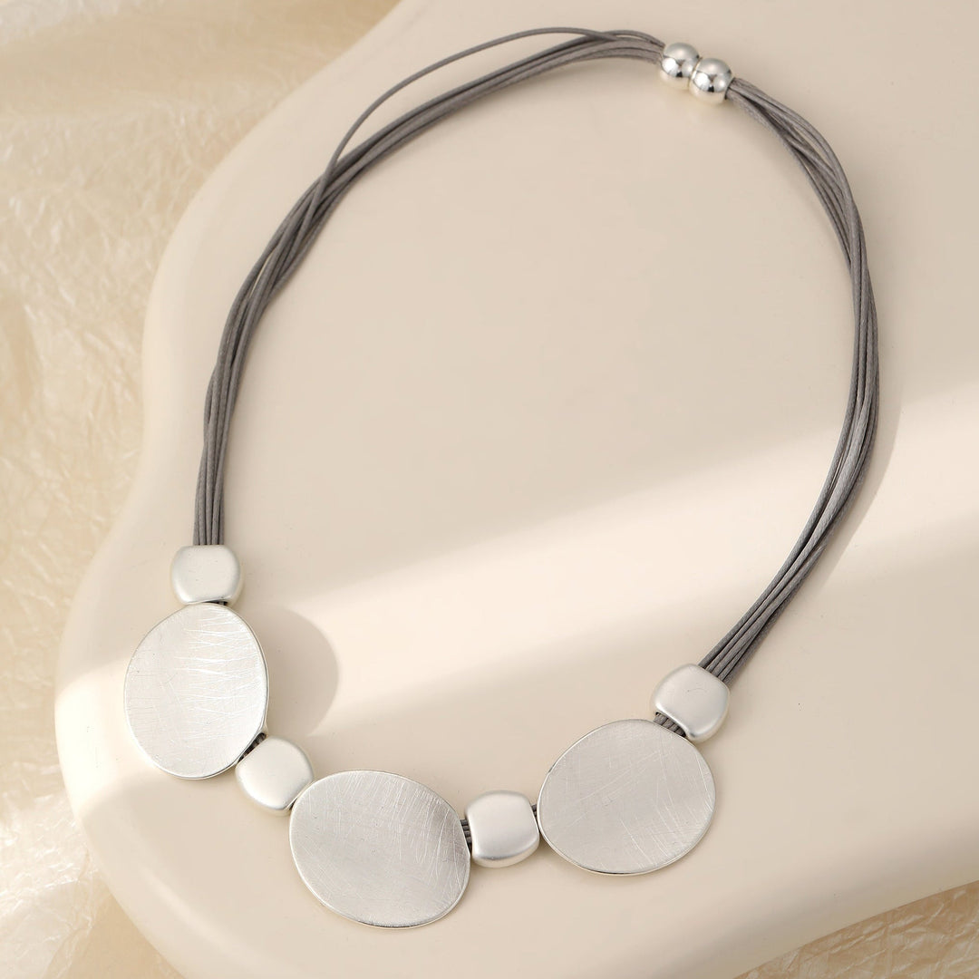 Mia Tui Jewellery Textured Disc Statement Necklace