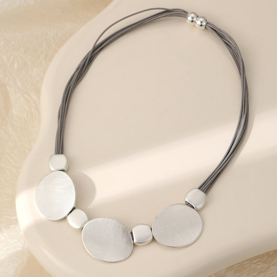 Mia Tui Jewellery Textured Disc Statement Necklace