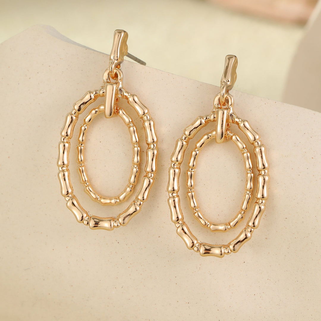 Mia Tui Jewellery Textured Double Oval Drop Earrings