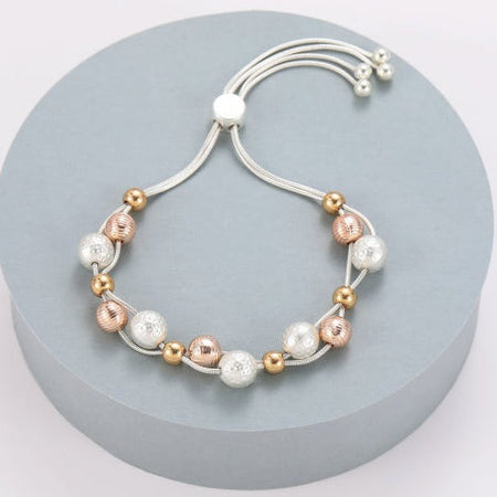 Mia Tui Jewellery Three Tone Balls Rope Style Bracelet