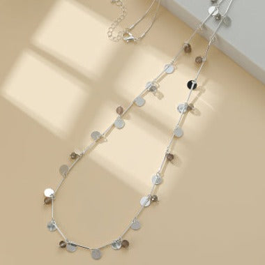 Mia Tui Jewellery Three Tone Mini Circles Long Necklace