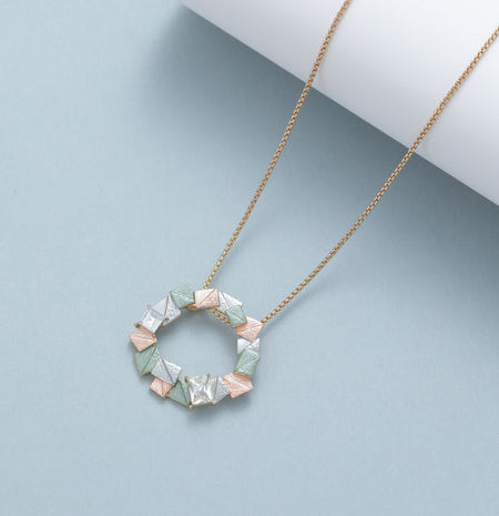 Mia Tui Jewellery Three Tone Mini Squares Necklace