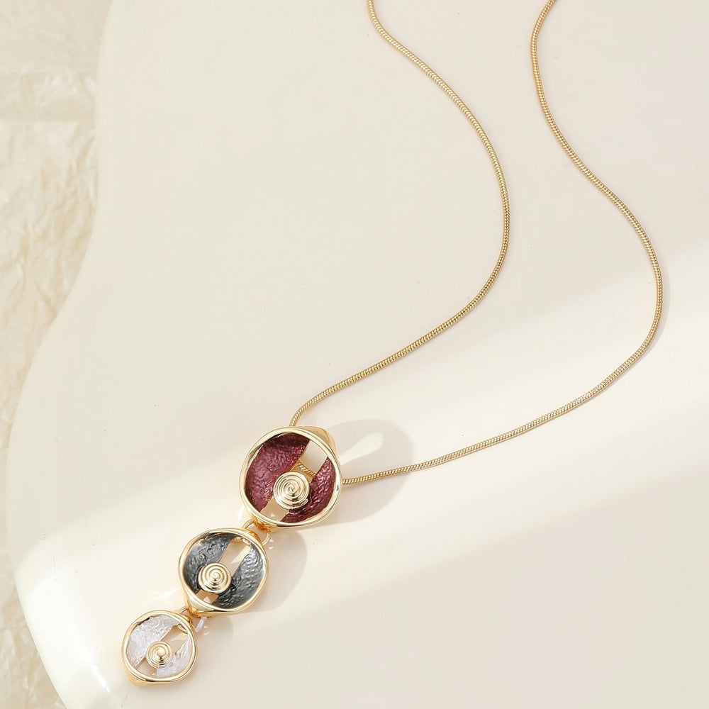 Mia Tui Jewellery Tri-Colour Enamel Pendant Necklace 🌙✨