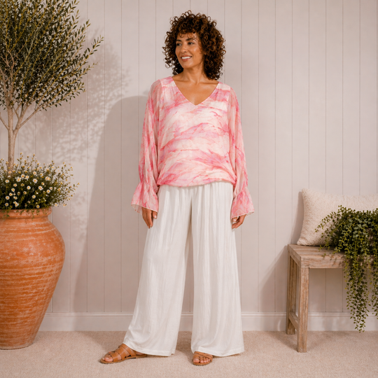 Mia Tui Marble Print Tie Back Top
