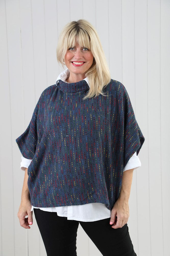 Mia Tui Soft Knit Fleck Poncho Jumper 🧶✨