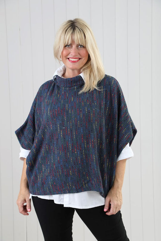 Mia Tui Soft Knit Fleck Poncho Jumper 🧶✨