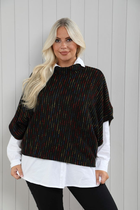 Mia Tui Soft Knit Fleck Poncho Jumper 🧶✨