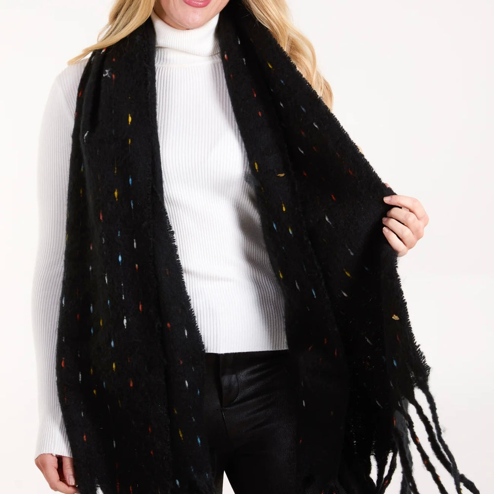 Mia Tui Speckled Tassel Edge Scarf 🧣✨