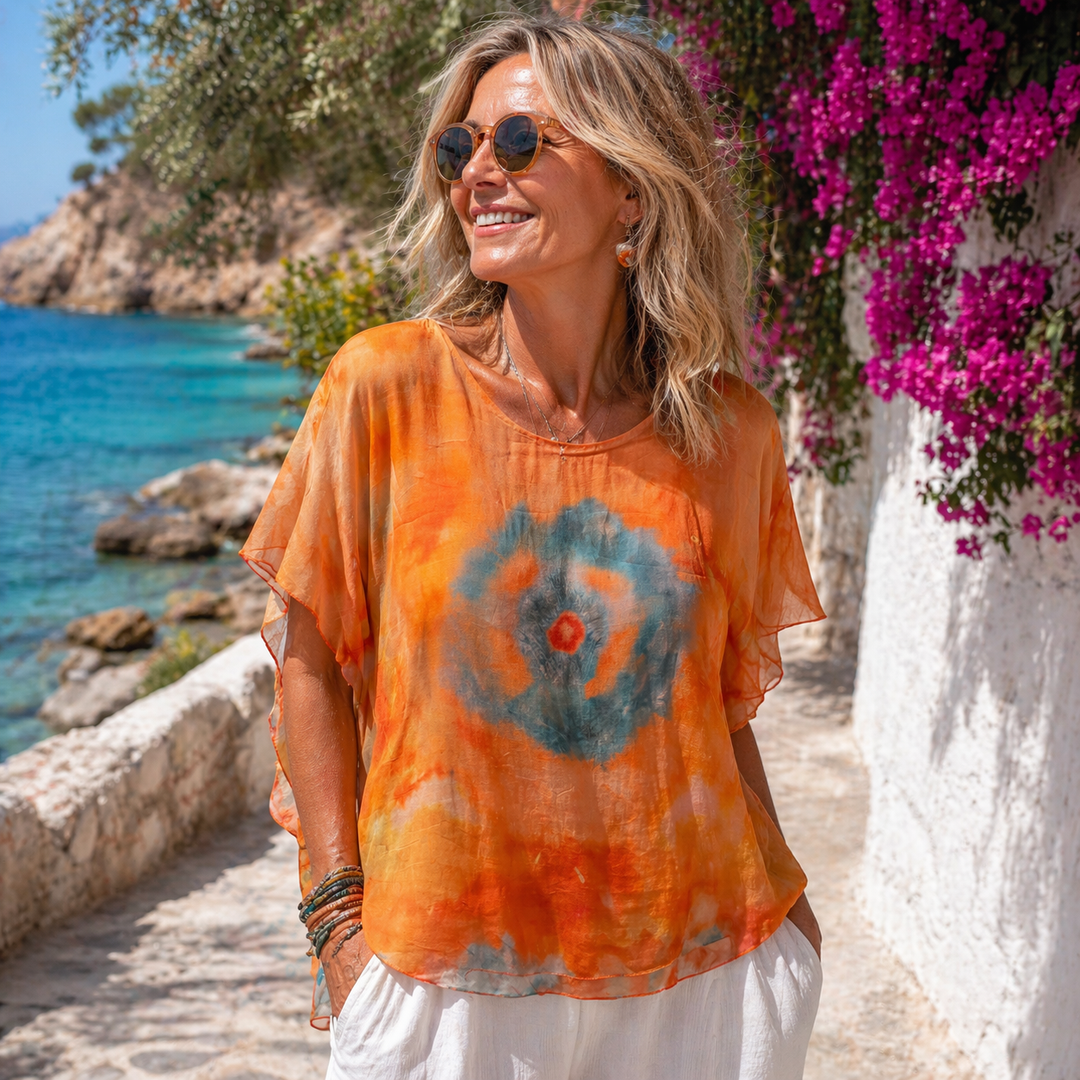 Mia Tui Sunset Breeze Tie-Dye Silk Top
